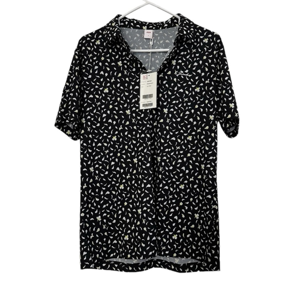 NWT JDX Men’s Nature Pattern Polo Golf Collared Shirt | Men’s Small Black